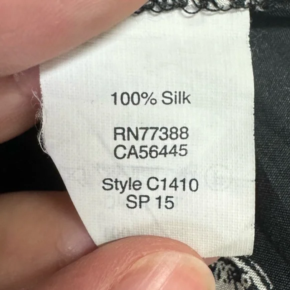 Madewell top women 2 100% silk ornamental clover pattern spaghetti strap tank - Picture 5 of 8